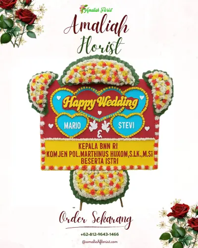 Karangan Papan Bunga Pernikahan di Indihiang